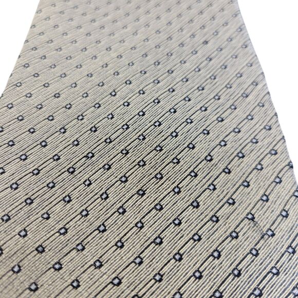 GIORGIO ARMANI Men's 100% Silk Necktie ITALY Designer Geometric Brown - Picture 3 of 10